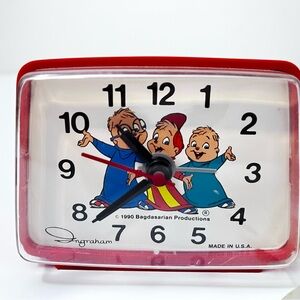 Vintage 1990 Ingraham Alvin and The Chipmunks Electric Alarm Clock Toastmaster